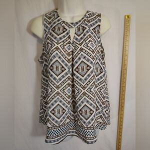 Pink Rose Multicolor Geometric Blouse